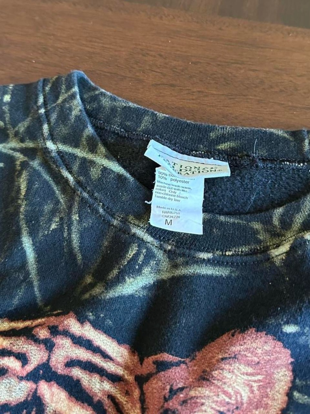 Vintage Tiger AOP Wildlife Sweatshirt Black Brown Women’s Medium - Picture 3 of 6